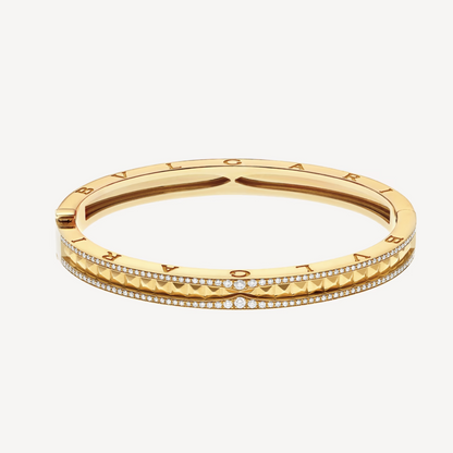 [valéa jewellery]ZERO 1 SPIRAL AND PAVED DIAMOND GOLD BRACELET