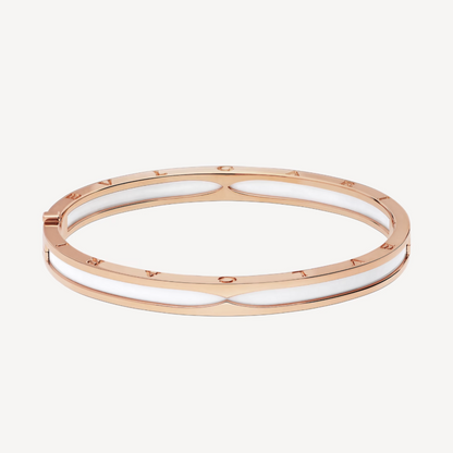 [valéa jewellery]ZERO 1 PINK GOLD WITH WHITE CERAMIC BRACELET