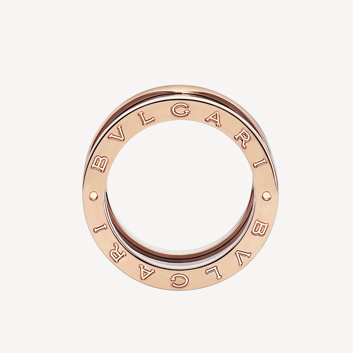 [valéa jewellery]ZERO 1 FOUR-BAND LOOPS AND BLACK CERAMIC SPIRAL PINK GOLD RING