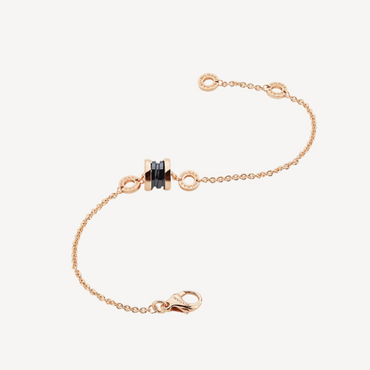 [valéa jewellery]ZERO 1 SOFT PINK GOLD AND BLACK CERAMIC BRACELET