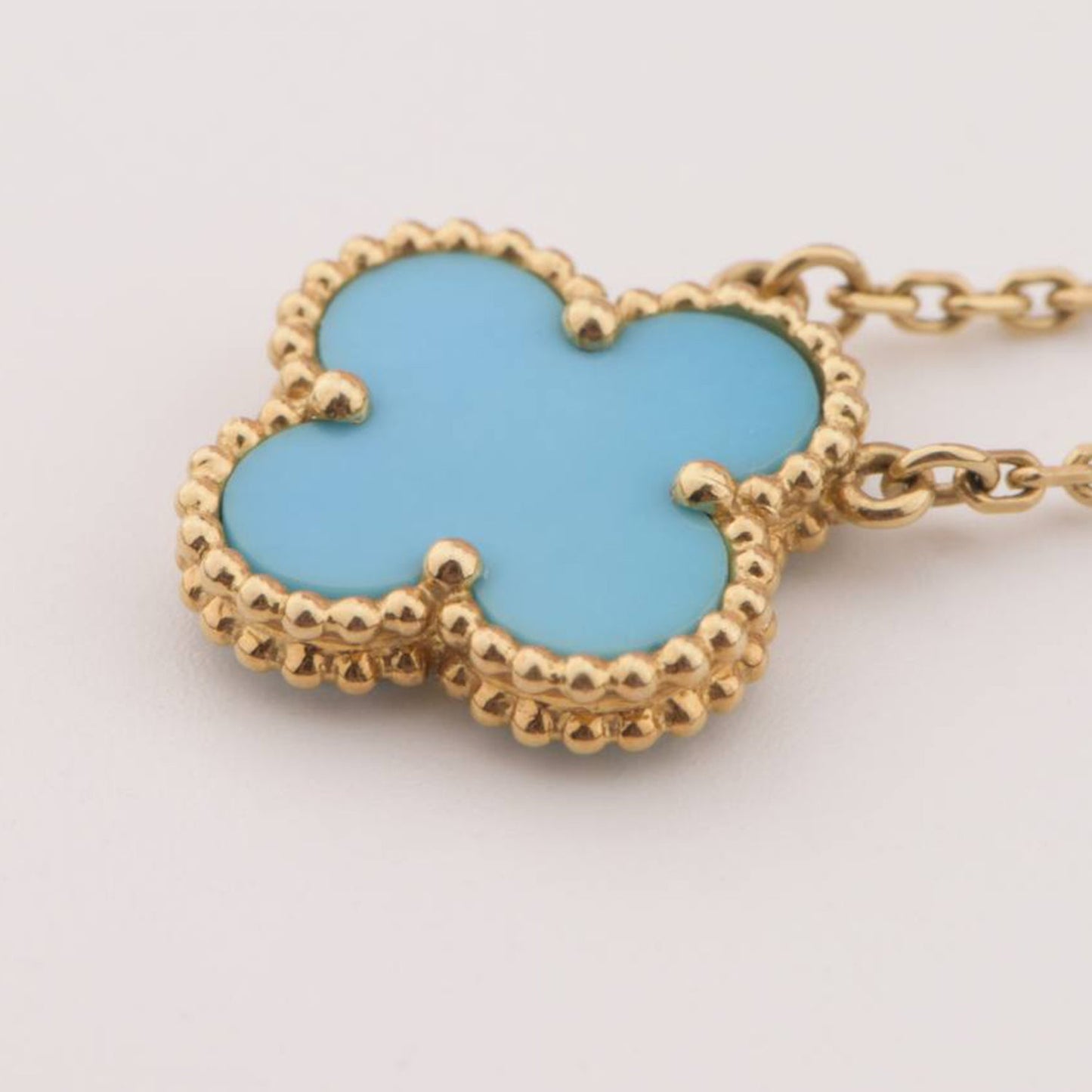 [Valéa jewellery]CLOVER 15MM VINTAGE TURQUOISE NECKLACE