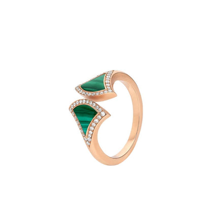 [Valéa jewellery]DREAM MALACHITE DIAMOND OPEN RING