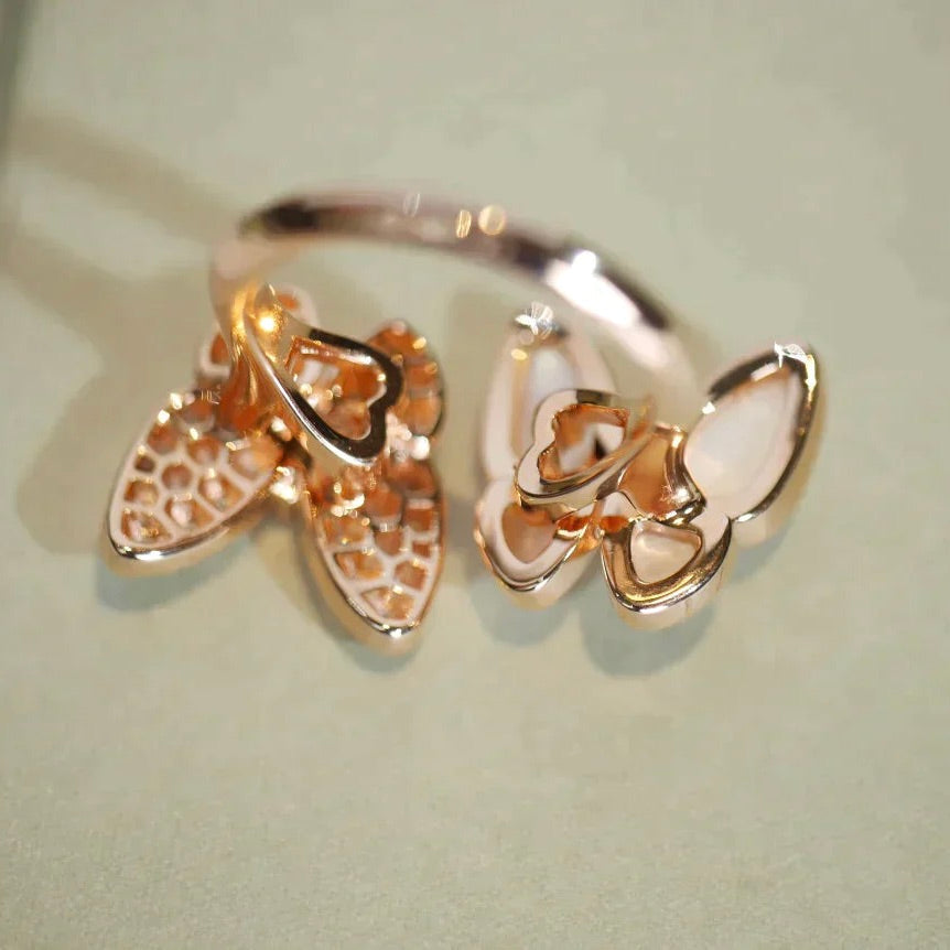 [valéa jewellery]TWIN BUTTERFLY DIAMOND MOP RING