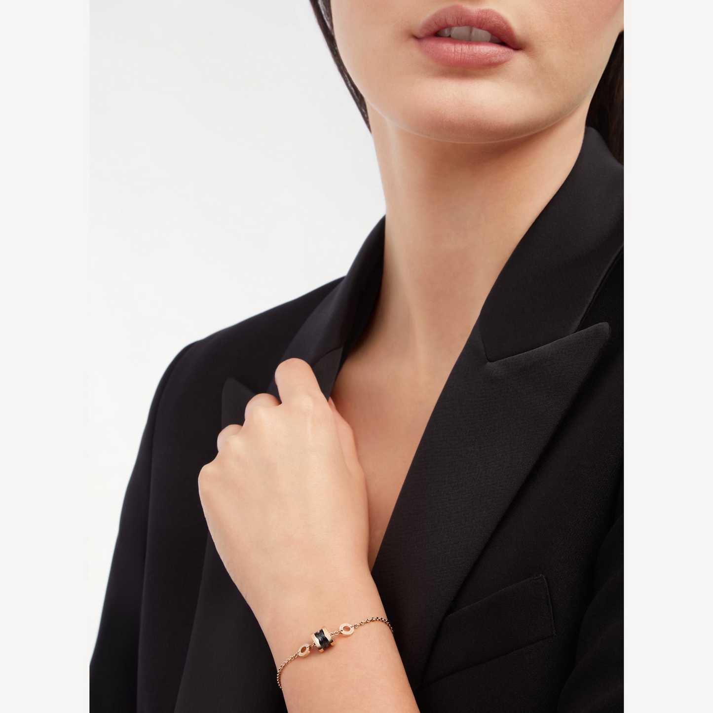 [valéa jewellery]ZERO 1 SOFT PINK GOLD AND BLACK CERAMIC BRACELET