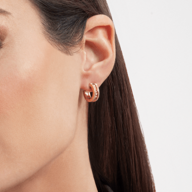 [valéa jewellery]ZERO 1 ROCK GOLD EARRINGS WITH STUDDED SPIRAL AND PAVED DIAMONDS