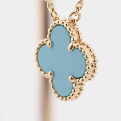 [Valéa jewellery]CLOVER 15MM VINTAGE TURQUOISE NECKLACE