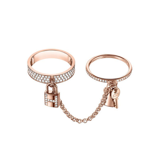 [Valéa jewellery]HM KELLY CLOCHETTE DOUBLE RING IN ROSE GOLD WITH DIAMONDS