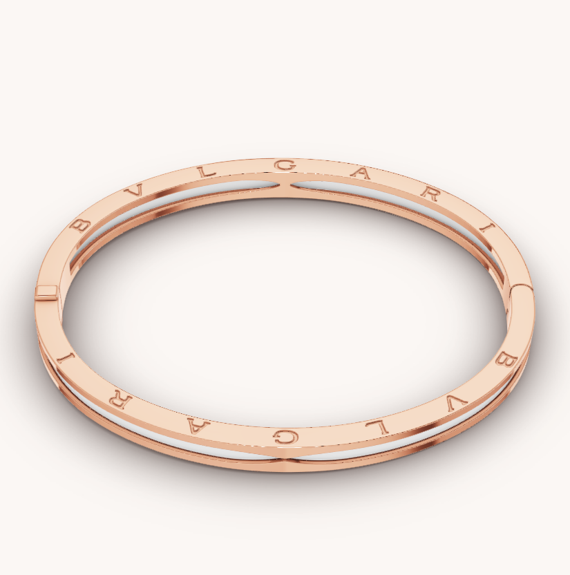 [valéa jewellery]ZERO 1 PINK GOLD WITH WHITE CERAMIC BRACELET