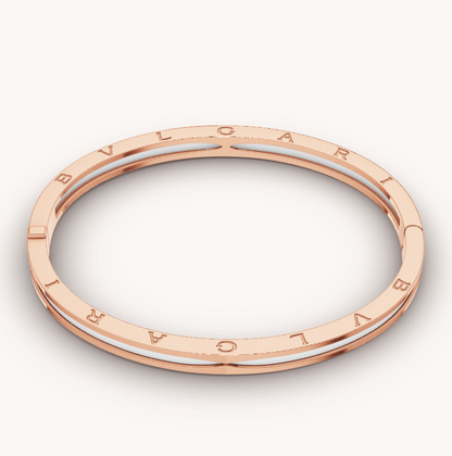 [valéa jewellery]ZERO 1 PINK GOLD WITH WHITE CERAMIC BRACELET