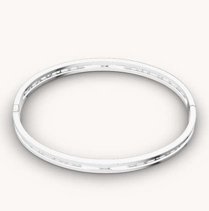 [valéa jewellery]ZERO 1 SPIRAL LOGO SILVER BRACELET