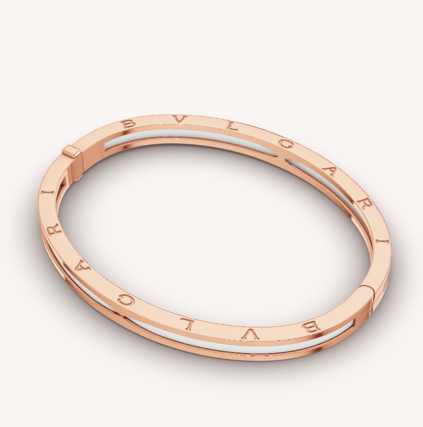 [valéa jewellery]ZERO 1 PINK GOLD WITH WHITE CERAMIC BRACELET