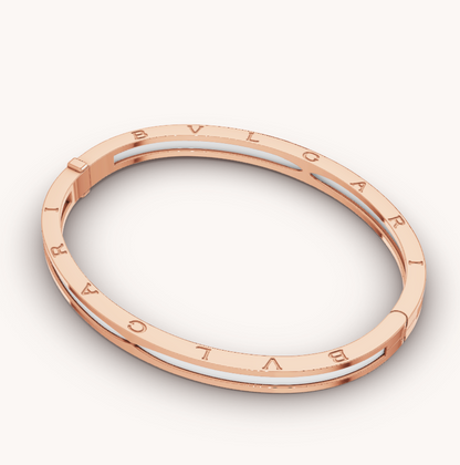 [valéa jewellery]ZERO 1 PINK GOLD WITH WHITE CERAMIC BRACELET