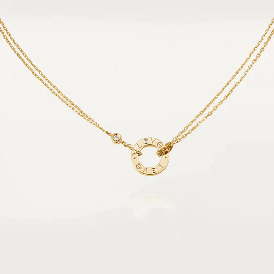 [Valéa jewellery]LOVE NECKLACE 16MM 2 DIAMONDS