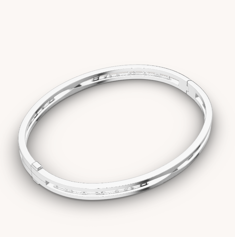 [valéa jewellery]ZERO 1 SPIRAL LOGO SILVER BRACELET