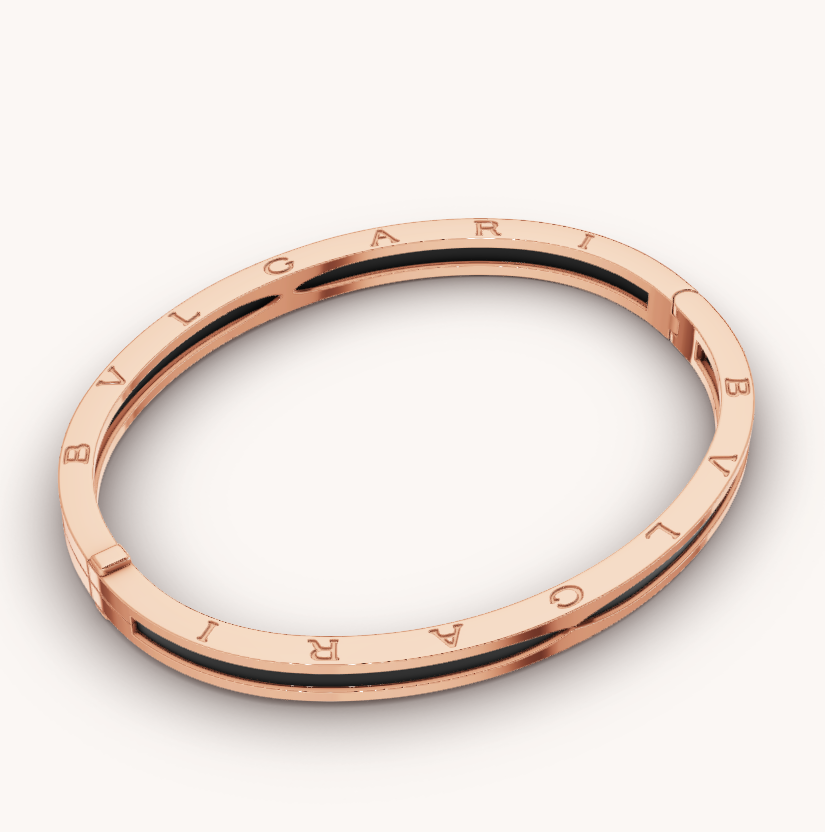 [valéa jewellery]ZERO 1 PINK GOLD WITH BLACK CERAMIC BRACELET