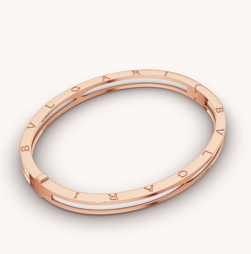 [valéa jewellery]ZERO 1 PINK GOLD WITH WHITE CERAMIC BRACELET