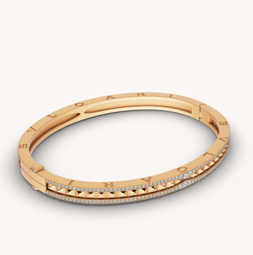 [valéa jewellery]ZERO 1 SPIRAL AND PAVED DIAMOND GOLD BRACELET