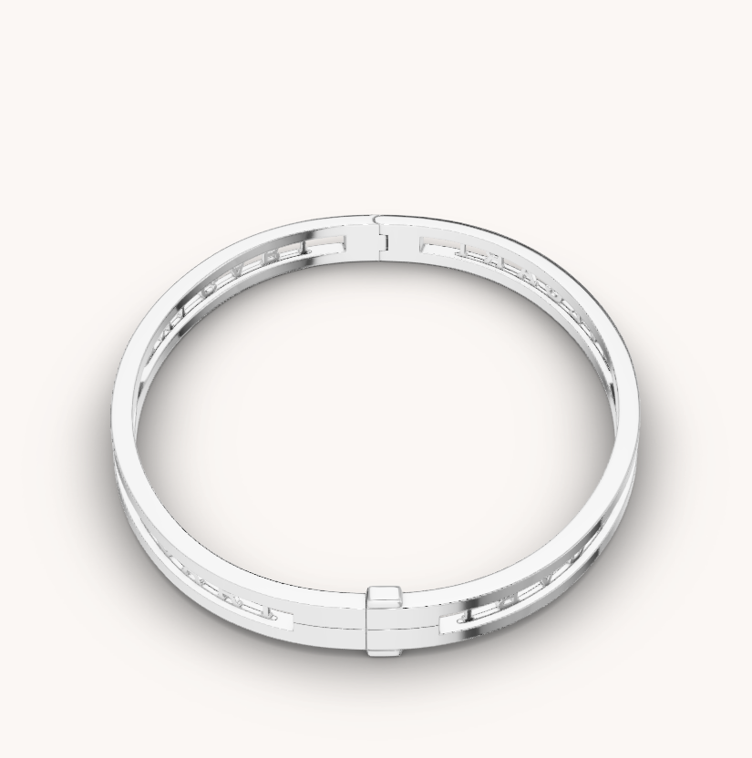 [valéa jewellery]ZERO 1 SPIRAL LOGO SILVER BRACELET