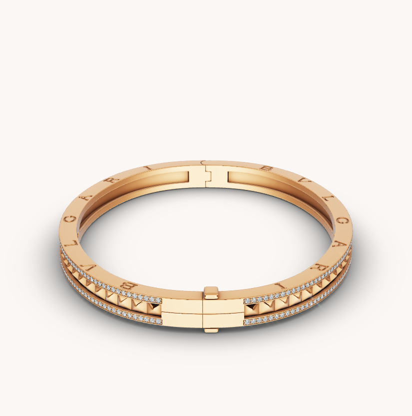 [valéa jewellery]ZERO 1 SPIRAL AND PAVED DIAMOND GOLD BRACELET