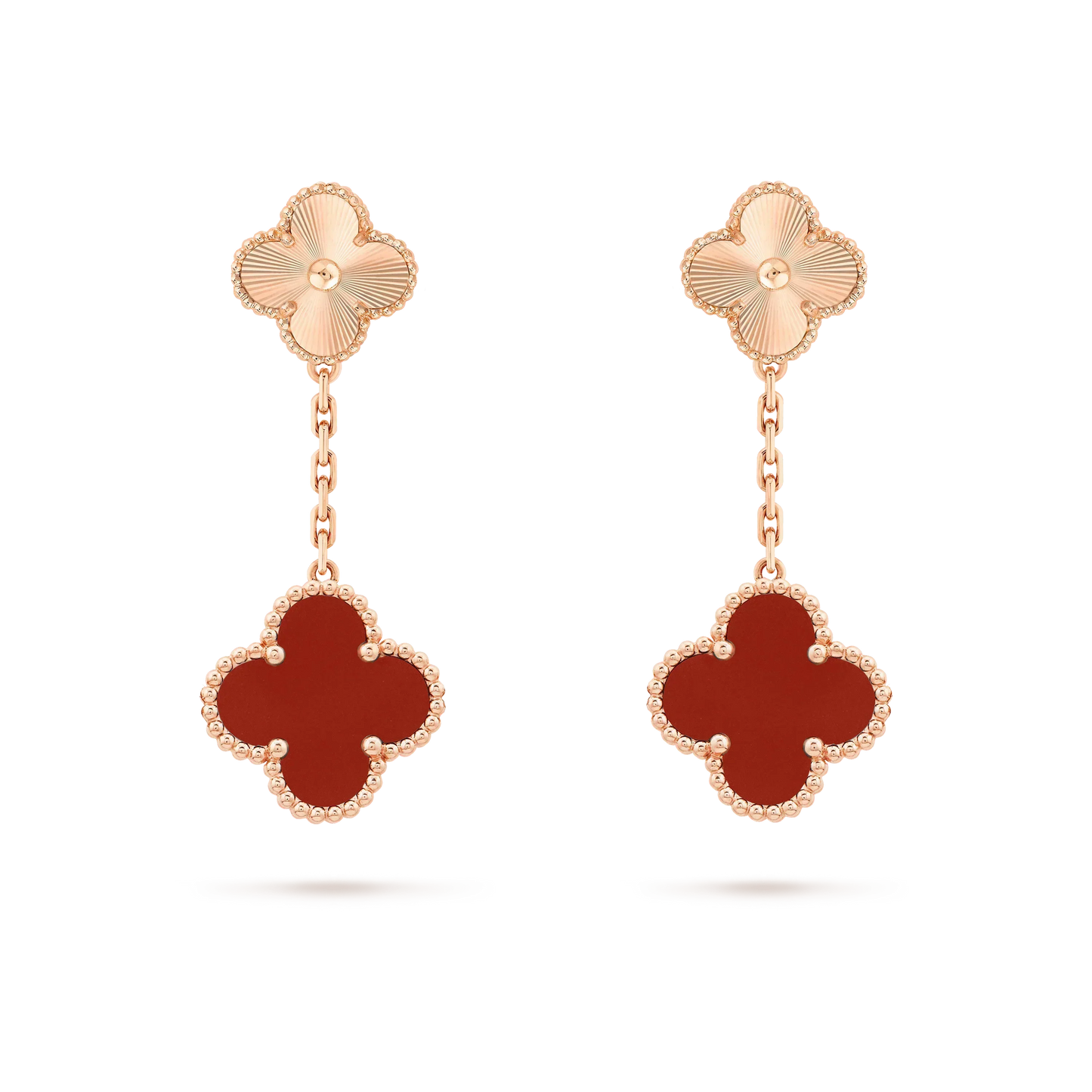 [Valéa jewellery]CLOVER 2 MOTIF  LASER CARNELIAN EARRINGS