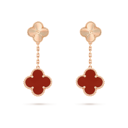 [Valéa jewellery]CLOVER 2 MOTIF  LASER CARNELIAN EARRINGS