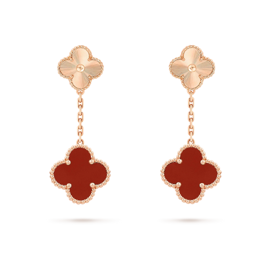 [Valéa jewellery]CLOVER 2 MOTIF  LASER CARNELIAN EARRINGS