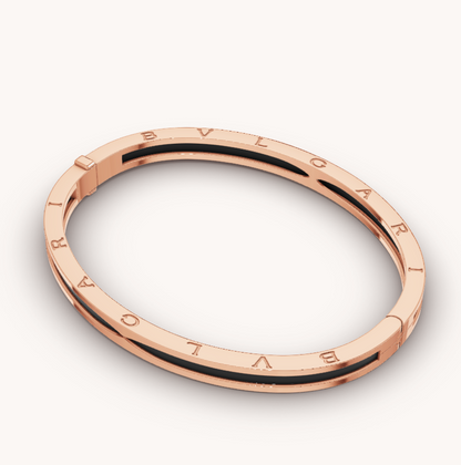 [valéa jewellery]ZERO 1 PINK GOLD WITH BLACK CERAMIC BRACELET