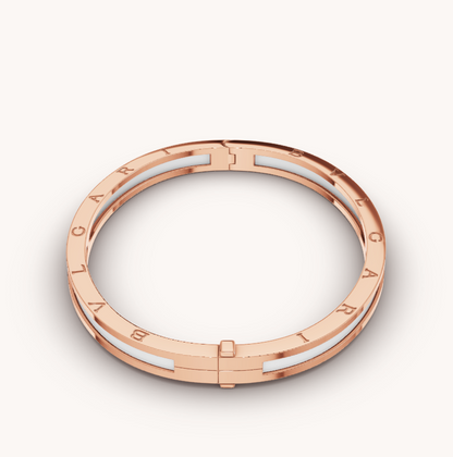 [valéa jewellery]ZERO 1 PINK GOLD WITH WHITE CERAMIC BRACELET