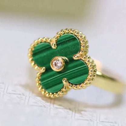 [Valéa jewellery]CLOVER MALACHITE RING GOLD DIAMOND