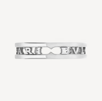 [valéa jewellery]ZERO 1 ONE-BAND WITH OPENWORK LOGO SPIRAL RING