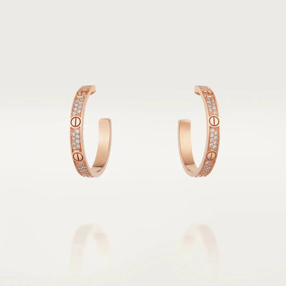 [Valéa jewellery]LOVE DIAMOND PINK GOLD HOOP EARRINGS