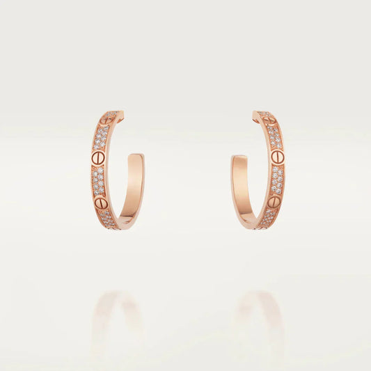 [Valéa jewellery]LOVE DIAMOND PINK GOLD HOOP EARRINGS