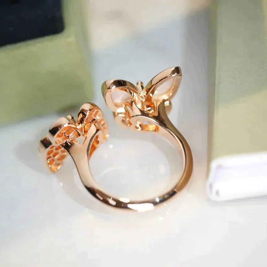 [valéa jewellery]TWIN BUTTERFLY DIAMOND MOP RING