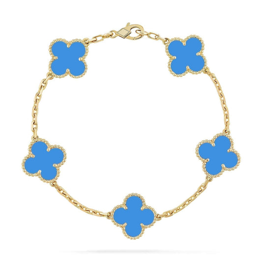 [Valéa jewellery]CLOVER 5 MOTIFS BLUE AGATE BRACELET