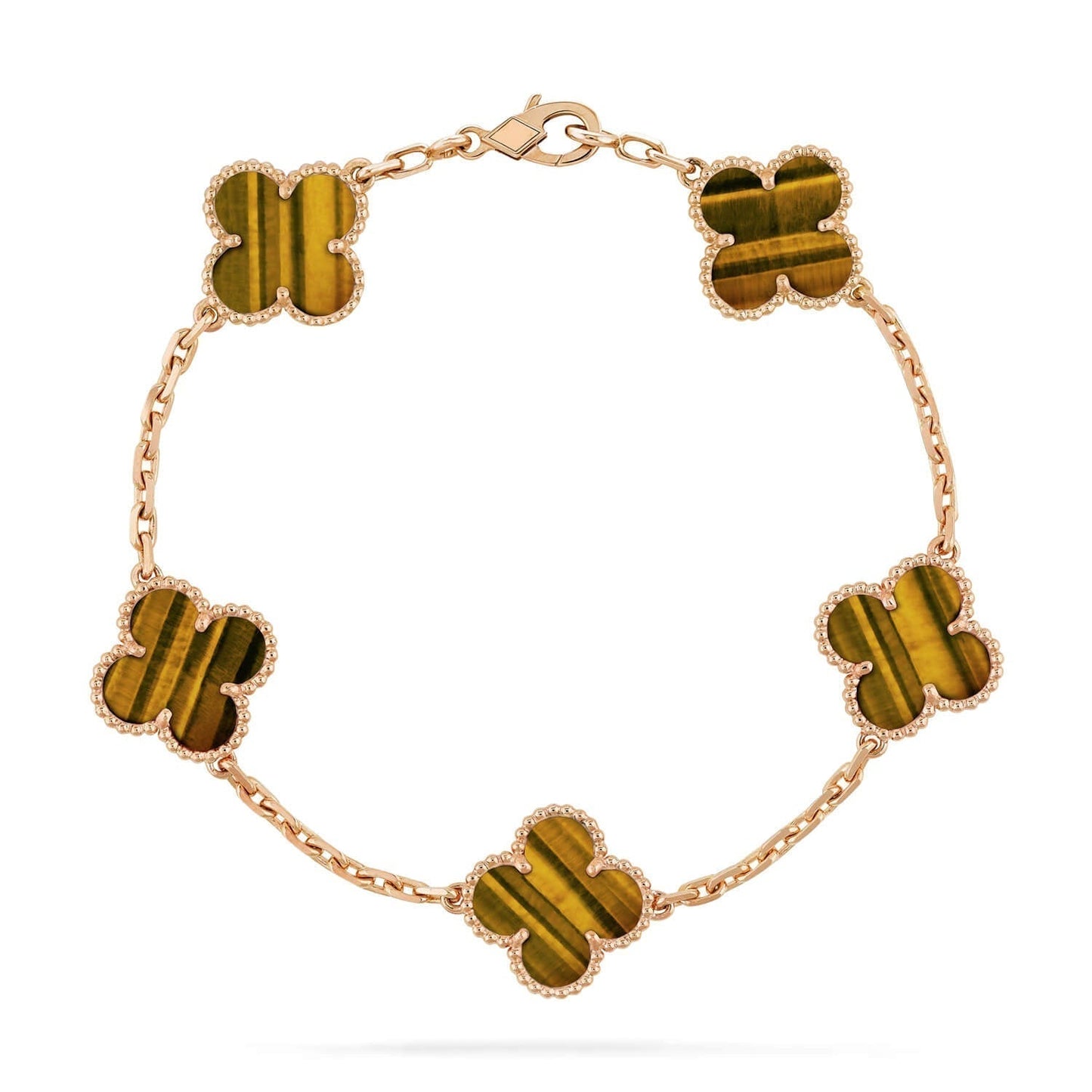 [Valéa jewellery]CLOVER  5 MOTIFS TIGER EYE BRACELET