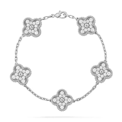 [Valéa jewellery]CLOVER 5 MOTIFS  DIAMOND BRACELET SILVER