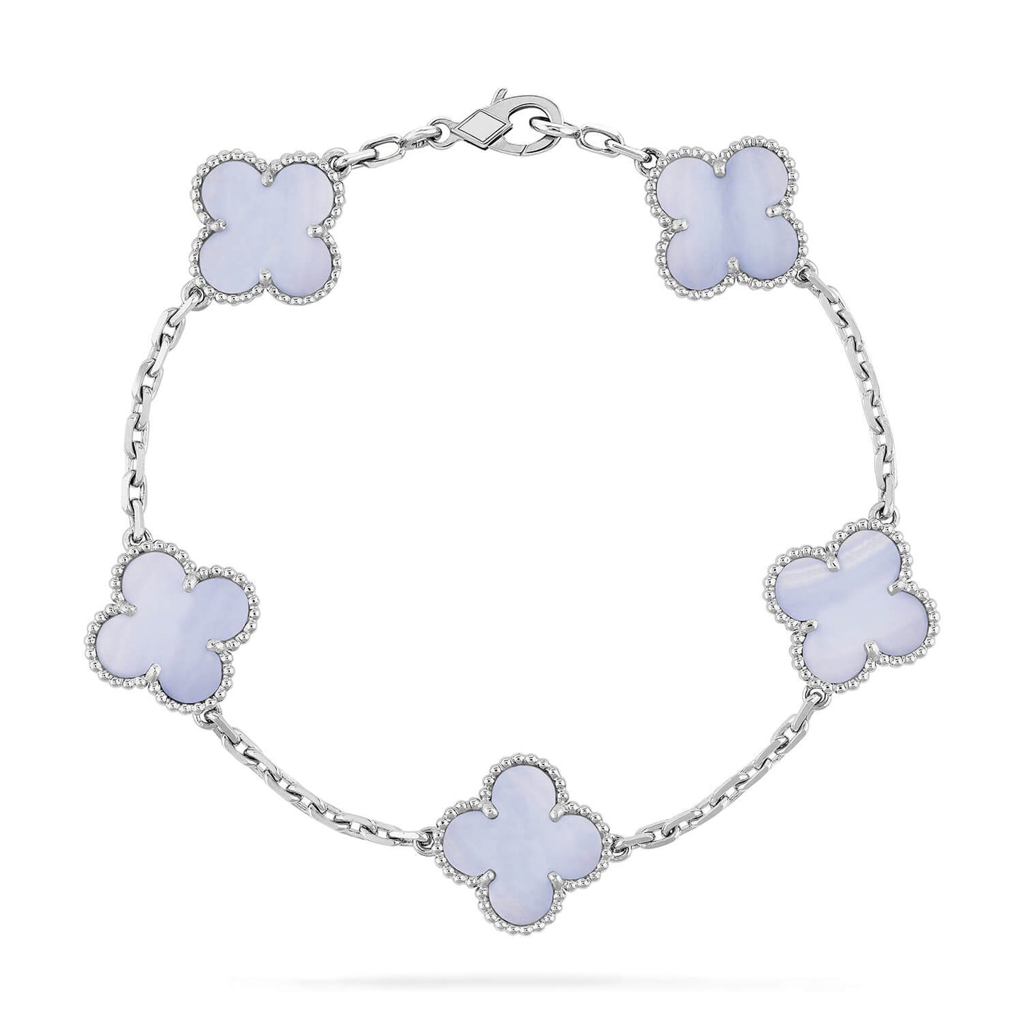 [Valéa jewellery]CLOVER  5 MOTIF PURPLE CHALCEDONY BRACELET SILVER