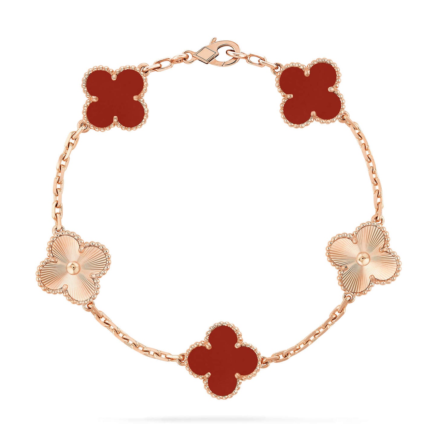 [Valéa jewellery]CLOVER  5 MOTIFS CARNELIAN GOLD BRACELET