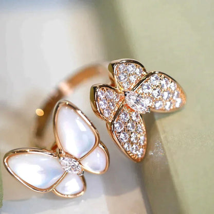 [valéa jewellery]TWIN BUTTERFLY DIAMOND MOP RING