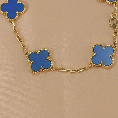 [Valéa jewellery]CLOVER 5 MOTIFS BLUE AGATE BRACELET