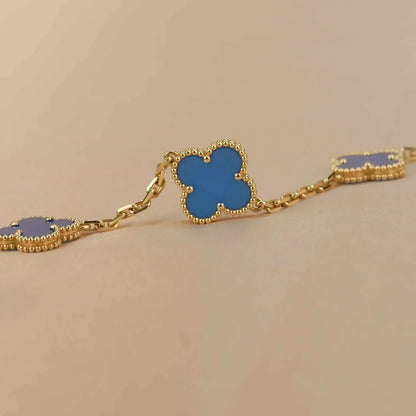 [Valéa jewellery]CLOVER 5 MOTIFS BLUE AGATE BRACELET