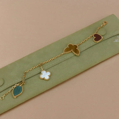 [Valéa jewellery]LUCKY SPRING 5 MOTIF GOLD BRACELET