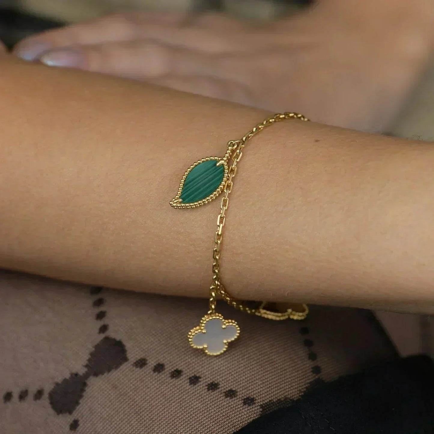 [Valéa jewellery]LUCKY SPRING 5 MOTIF GOLD BRACELET