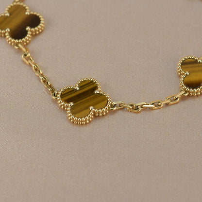 [Valéa jewellery]CLOVER  5 MOTIFS TIGER EYE BRACELET