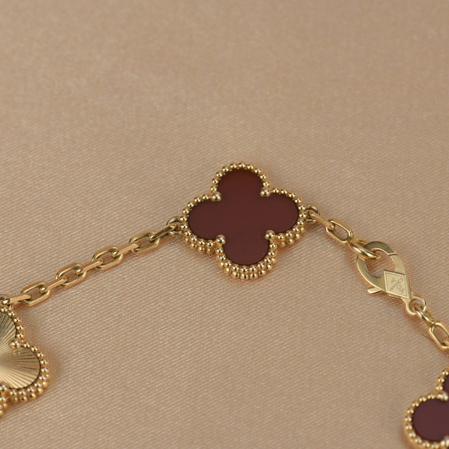 [Valéa jewellery]CLOVER  5 MOTIFS CARNELIAN GOLD BRACELET