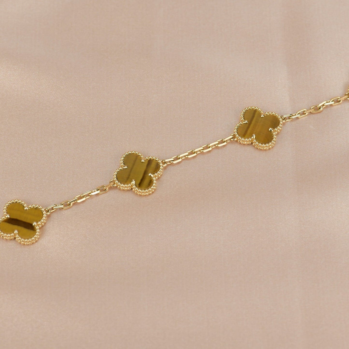 [Valéa jewellery]CLOVER  5 MOTIFS TIGER EYE BRACELET