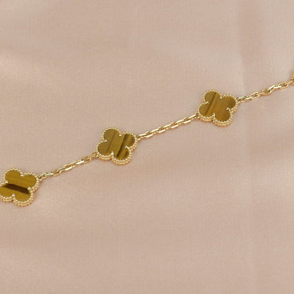 [Valéa jewellery]CLOVER  5 MOTIFS TIGER EYE BRACELET