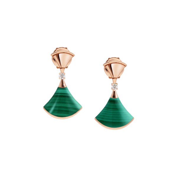 [Valéa jewellery]DREAM MALACHITE PINK GOLD EARRINGS