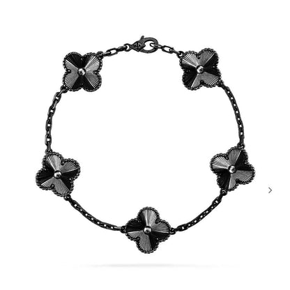 [Valéa jewellery]CLOVER 5 MOTIF BLACK BRACELET