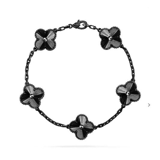 [Valéa jewellery]CLOVER 5 MOTIF BLACK BRACELET